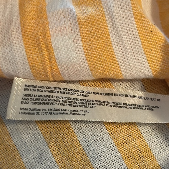 Free People Freddie Stripe crop buttoned down long sleeves cotton linen blend S - Picture 7 of 9